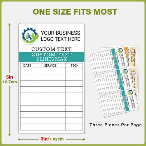 Custom HVAC Stickers for Maintenance & Service | Personalized Equipment Labels with Logo, Contact Info & Dates | Durable Vinyl Stickers for HVAC, Electrical, Plumbing & Facility Maintenance in Kuwait
