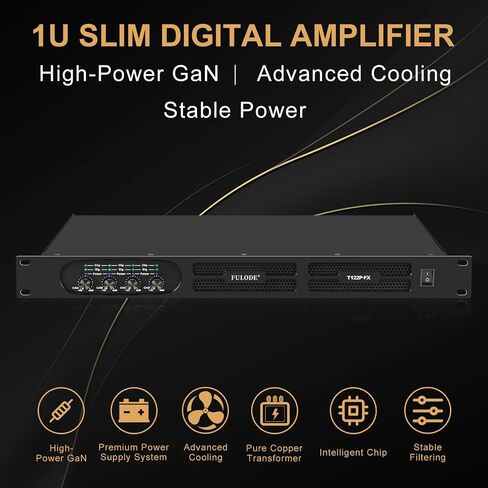 مضخم طاقة احترافي ذو 4 قنوات، 1U 4 × 1500 واط عند مضخم صوت 4 أوم مع اتصال XLR/Speakon، أوضاع استريو/جسر/متوازي، محدد وحماية من الحمل الزائد للمسرح والاستوديو in Kuwait