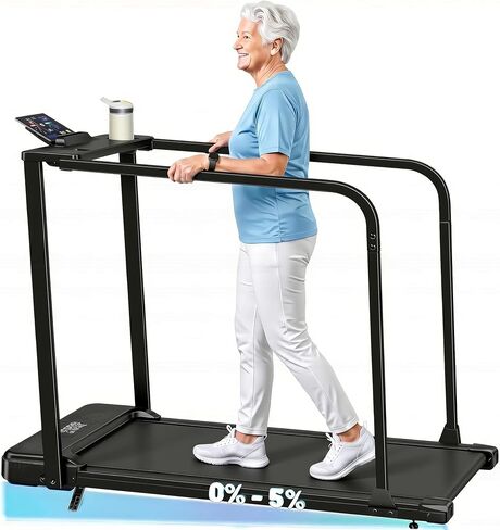 ANCHEER Walking Pad Treadmill with Incline - Desk Treadmill with Handle Bar, Compact Portable Treadmills for Home Small Spaces, Office, Remote Control & LED Display in Kuwait