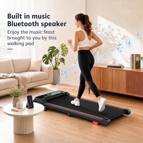 جهاز مشي جوكر للمشي تحت المكتب مع ميل وRGB وبلوتوث | مكبرات صوت Hifi لاسلكية، اتصال بالتطبيقات، محرك هادئ منخفض الضوضاء بقوة 2.5 حصان، سعة 250 رطل، شاشة LED مثالية للمكتب المنزلي in Kuwait