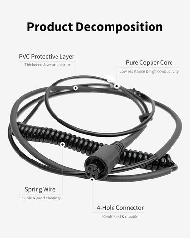 Frame Spring Wire for Segway Ninebot Gokart - Power Extension Cord for Gokart Pro/S/S-MAX Balance Scooter, Karting Accessories in Kuwait