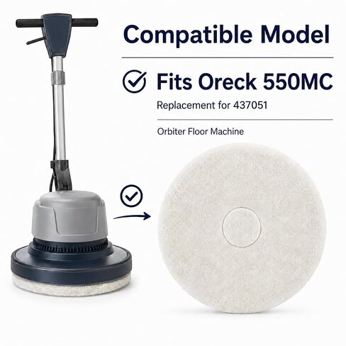 وسادة مدارية تلميع بيضاء مقاس 30.48 سم 437.051 لآلة الأرضية المدارية Oreck 550MC، وسادة تلميع أرضية شديدة اللمعان لتطبيق الشمع والتلميع، عبوة واحدة in Kuwait