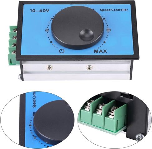 20A PWM DC Motor Speed Controller, Soft Start, Blocking Protection, Low Voltage Over Current Protection, 10-60V Motor Speed Regulator, 12V 24V 36V 48V Compatible, for Robotics, Ele in Kuwait