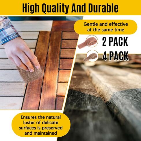 Teenyyou 6 Pcs Copper & Bronze Wool Set, Soft Reusable Polishing Tools for Wood and Metal, Furniture Refinishing, Rust & Oxide Removal, Includes 2 Copper Pads and 4 Bronze Rolls in Kuwait