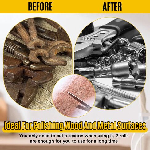 Teenyyou 6 Pcs Copper & Bronze Wool Set, Soft Reusable Polishing Tools for Wood and Metal, Furniture Refinishing, Rust & Oxide Removal, Includes 2 Copper Pads and 4 Bronze Rolls in Kuwait