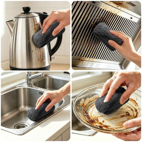 عبوتان من الصوف الفولاذي فائق النعومة 0000 - 2.8 بوصة × 10 أقدام (3 أمتار) لكل لفة، حزمة DIY مع قفازات - حشو الفجوات للمنزل والمرآب، وفتحات الختم، وتلميع الخشب/المعدن/الزجاج in Kuwait