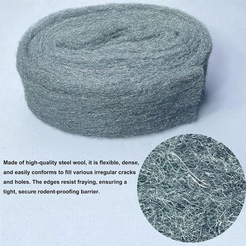 Steel Wool Wire Mesh Mice Control Kit, 6 Rolls 3.5 in x 12.5 FT(Total 75 FT) Steel Wool Gap Filler Kit with Scissors, Rodent Proofing Hole Filler for House Garage Pipeline in Kuwait