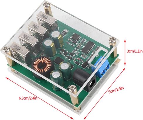 DC-DC 7-60 فولت إلى 5 فولت 5A محول خفض، 4 منافذ USB منظم الجهد، محول وحدة لوحة تنحى in Kuwait