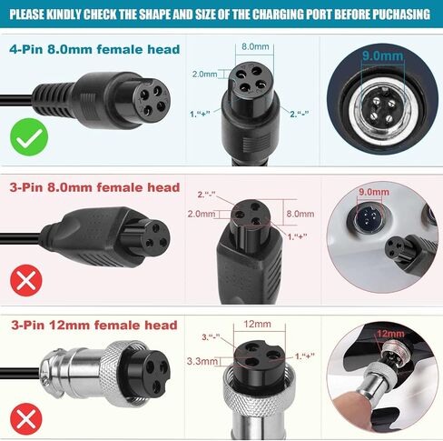 شاحن سكوتر ذو 4 شقوق 63 فولت 1.1 أمبير لـ Segway Ninebot S/S-MAX/Mini lite/Mini PRO، متوافق مع Ninebot بواسطة Segway Go Kart Kit، بطارية ليثيوم Gokart PRO 54V(15S) in Kuwait