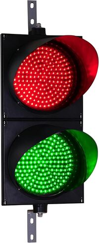 مصباح إيقاف حركة المرور Signaworks LED عدسة بقطر 12 بوصة، 3 ضوء أحمر/أصفر/أخضر، وإضاءة لحوض التحميل، داخلي/خارجي، 168 مصباح LED لكل لون، 85-265 فولت تيار متردد (سلك الطاقة وأدوات التحكم غير متضمنة) in Kuwait