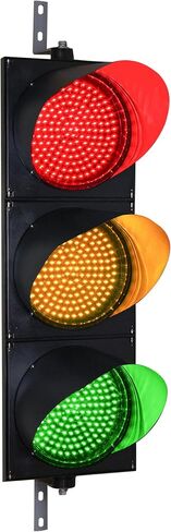 مصباح إيقاف حركة المرور Signaworks LED عدسة بقطر 12 بوصة، 3 ضوء أحمر/أصفر/أخضر، وإضاءة لحوض التحميل، داخلي/خارجي، 168 مصباح LED لكل لون، 85-265 فولت تيار متردد (سلك الطاقة وأدوات التحكم غير متضمنة) in Kuwait