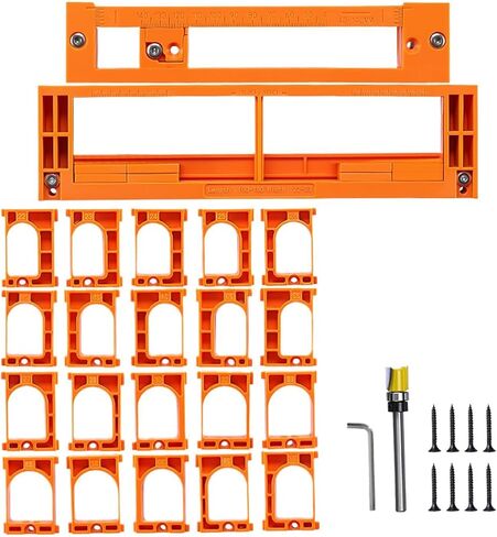 Concealed Door Hinge Installation Kit - Reusable Adjustable 10 Width - Invisible Hinge Mortiser Template - for Cabinets Doors Living Room Kitchen Office in Kuwait