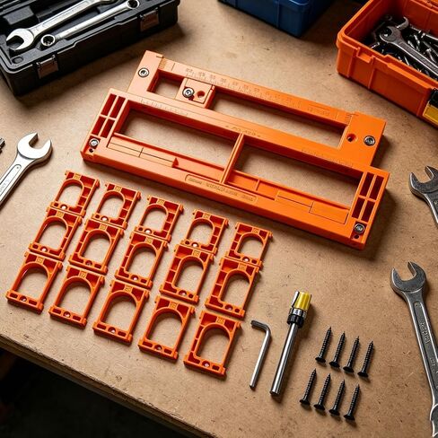 Concealed Door Hinge Installation Kit - Reusable Adjustable 10 Width - Invisible Hinge Mortiser Template - for Cabinets Doors Living Room Kitchen Office in Kuwait
