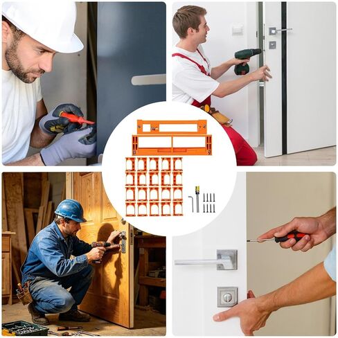 Concealed Door Hinge Installation Kit - Reusable Adjustable 10 Width - Invisible Hinge Mortiser Template - for Cabinets Doors Living Room Kitchen Office in Kuwait