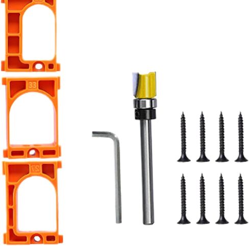 Concealed Door Hinge Installation Kit - Reusable Adjustable 10 Width - Invisible Hinge Mortiser Template - for Cabinets Doors Living Room Kitchen Office in Kuwait