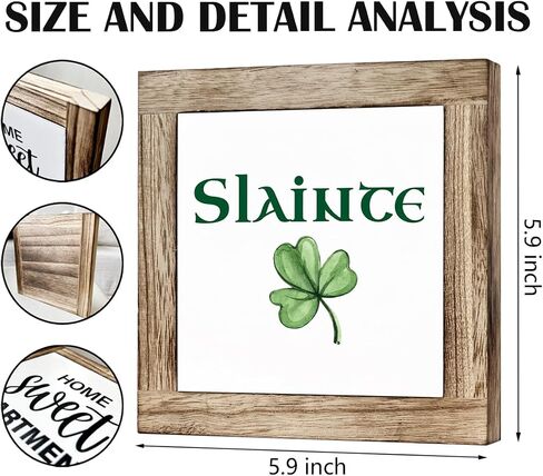 ST Patrick's Day Decor, Wooden Box Signs for Home Decor, Heart Shamrock Decor, Farmhouse Decor for Front Door Porch, Table Decor Art, Lucky Wood Sign Plaque, Spring Decor, St. Patrick's Day Gift in Saudi Arabia