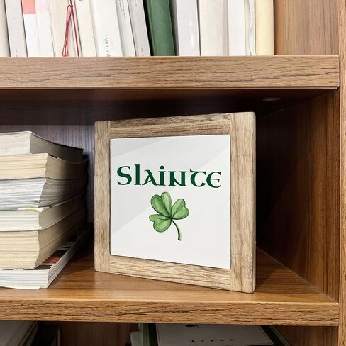 ST Patrick's Day Decor, Wooden Box Signs for Home Decor, Heart Shamrock Decor, Farmhouse Decor for Front Door Porch, Table Decor Art, Lucky Wood Sign Plaque, Spring Decor, St. Patrick's Day Gift in Saudi Arabia
