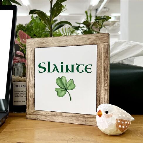 ST Patrick's Day Decor, Wooden Box Signs for Home Decor, Heart Shamrock Decor, Farmhouse Decor for Front Door Porch, Table Decor Art, Lucky Wood Sign Plaque, Spring Decor, St. Patrick's Day Gift in Saudi Arabia