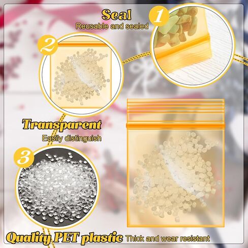 Chinco 400 قطعة من الحقائب البلاستيكية الصغيرة بسمك 7 مل، أقراط مجوهرات صغيرة من البلاستيك، أكياس حلوى العملات المعدنية، قابلة للإغلاق، أكياس تغليف بولي احترافية قوية للسفر وتخزين الأعمال، أزرق أحمر برتقالي وردي in Kuwait