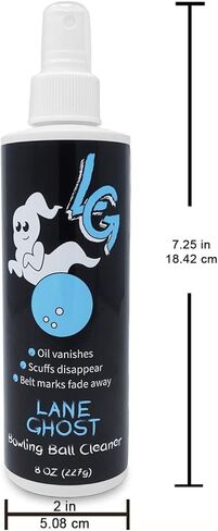 Lane Ghost Bowling Ball Cleaner Spray and Grip Sack كيس الصنوبري - معتمد من USBC - منظف الزيت والجرجر وعلامات الحزام - يعيد التكسير ويطيل عمر الكرة in Kuwait