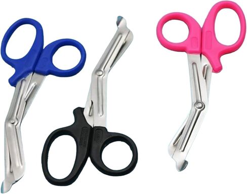 NEW PREMIUM GRADE SET OF 3 PCS (PINK, BLUE, BLACK) PARAMEDIC UTILITY BANDAGE TRAUMA EMT EMS SHEARS SCISSORS 5.5 INCH STAINLESS STEEL in Kuwait