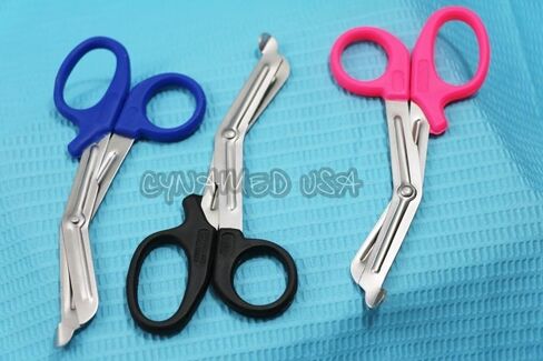 NEW PREMIUM GRADE SET OF 3 PCS (PINK, BLUE, BLACK) PARAMEDIC UTILITY BANDAGE TRAUMA EMT EMS SHEARS SCISSORS 5.5 INCH STAINLESS STEEL in Kuwait