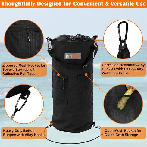Portable Boat Trash Can, Leakproof & Odor Resistant 10-13 Gal Reusable Garbage Bag with Clips, Easy Install Marine Trash Bag for Pontoon, Fishing, Kayak, RV & Camping Boat Accessories in Kuwait