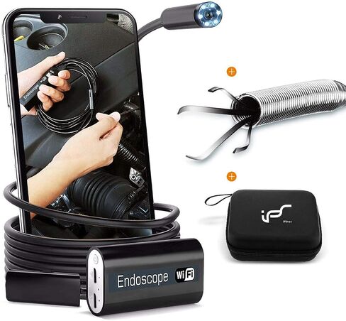 Endscope WiFi، كاميرا المنظار اللاسلكية لنظام Android 2.0MP Borescope Inspection Camera مع أداة الإمساك المرنة 16.4ft (5M) in Kuwait