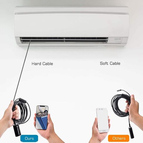 Endscope WiFi، كاميرا المنظار اللاسلكية لنظام Android 2.0MP Borescope Inspection Camera مع أداة الإمساك المرنة 16.4ft (5M) in Kuwait