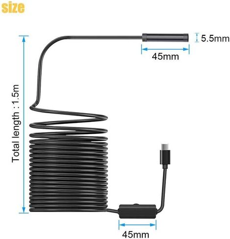 Three in one 5.5mm Mobile Phone Endoscope, Automotive Pipeline Repair Tool, high-Definition Camera, Industrial Probe in Kuwait