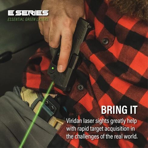 جهاز رؤية ليزر أخضر من سلسلة Viridian E متوافق مع جهاز رؤية المسدس S&W Bodyguard 2 مع مفتاح تشغيل وإيقاف يمكن استخدامه بكلتا اليدين، باللون الأسود in Kuwait