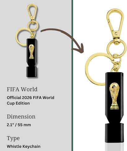 Official FIFA World Cup 2026 Edition - Whistle Ref/Safety Keychain - 2.2 Inch 2.5D Collector’s Edition, Premium Weighted Zinc Alloy, Durable for Keys, Backpacks Gym Bags & Purses in Kuwait