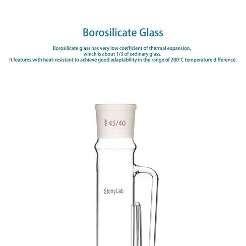 stonylab Borosilicate Glass Soxhlet Extractor, 45/40 Top Joint 24/40 Bottom Joint, Commonly Used in Laboratory Extraction in Kuwait