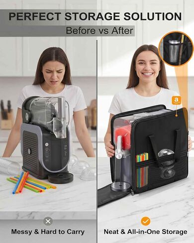حقيبة حمل آلة سلوشي للنينجا سلاشي ماكس FS605 FS301 FS300 رجل الثلج RJ62، جيب ذو سعة كبيرة لتخزين ملحقات آلة سلاشي، واقي مبطن سميك لصانع المشروبات المجمدة in Kuwait