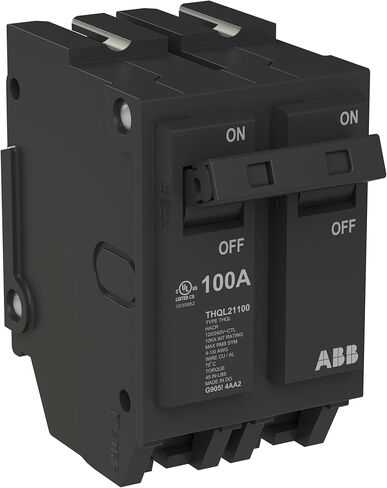 قاطع الدائرة ABB Q-Line® THQL21100 • قاطع مزدوج القطب 100 أمبير • 120/240 فولت تيار متردد • تصنيف مقاطعة 10 kAIC • قاطع توصيل مغناطيسي حراري لمراكز التحميل in Kuwait