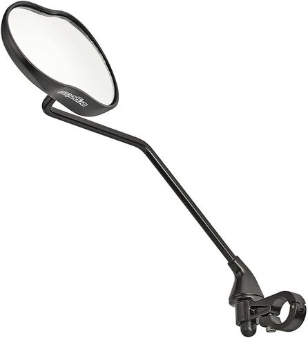 Ergotec Mirror, M-99 LV, 121 x 78-66 mm Mirror Surface, Alloy/Steel, Black Sandblasted, Left Assembling, Long Arm, Big Mirror for Bikes, Cycles, Bicycles in Kuwait