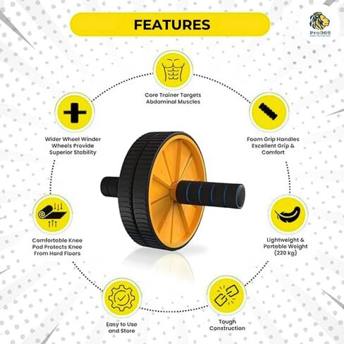 مجموعة معدات اللياقة البدنية المنزلية 6 في 1 | عجلة آب رولر، شريط مقاومة، حبل القفز، قضبان رفع، مقبض يدوي وموسع للصدر | مجموعة تمرين الجسم بالكامل للرجال والنساء (متعددة الألوان) in Kuwait