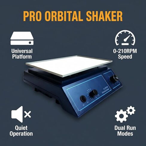 Orbital Shaker, Variable Speed 0-210 RPM, Lab Microplate Oscillator with Anti-Slip Platform, for Elisa Plates and Petri Dishes in Kuwait