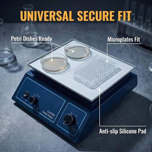 Orbital Shaker, Variable Speed 0-210 RPM, Lab Microplate Oscillator with Anti-Slip Platform, for Elisa Plates and Petri Dishes in Kuwait