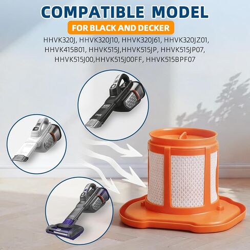 HHVKF10 Replacement Filter Compatible with BLACK And DECKER Handheld Vacuum | HHVK515J,HHVK320J, HHVK415B01,HHVK320J10,HHVK320J61, HHVK320JZ01, HHVK515JP,HHVK515JP07,HHVK515J00, HHVK515J00FF,HHVK515BPF07 in Kuwait