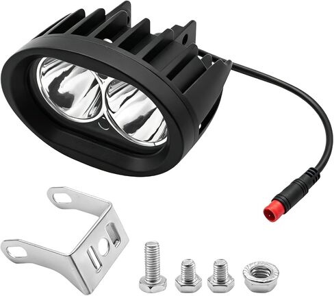 مصباح أمامي LED أبيض للدراجة الإلكترونية 2-Pin 6000K متوافق مع دراجات Vamoose Mammoth Rad Power RadMini RadRover RadExpand RadRunner in Kuwait