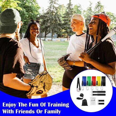 Baseball Resistance Bands with Durable Handles, Training Aid for Baseball Softball Pitchers, Arm Strength & Pitching Bands Trainer Equipment for Baseballs Training, Stretching Warm-Ups, Working Out in Kuwait
