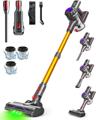 Cordless Vacuum Cleaner, 500W 45KPA Stick Vacuum Cleaners for Home, 45 Mins Lightweight Vac, Anti-Tangle, Rechargeable Battery for Home, Carpets,Pet Hair,Hardwood Floors,Car, Sofa, Stairs in Kuwait