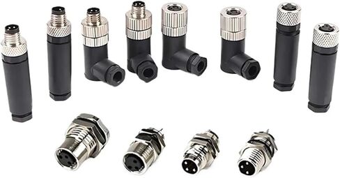 M8 Series Aviation Connector Female Plug Male Socket 3/4/5/6/8 Pin Waterproof Sensor Connectors Straight/Right Angle/Flange(M8 Right Angle Male,5 PCS-4P) in Kuwait