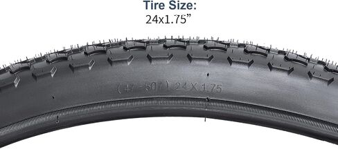 YUNSCM 2-PCS 24" Mountain Bike Tires 24x1.75/47-507 and 24" Heavy Duty Bike Tubes AV32mm Schrader Valve Compatible with Mountain Bike 24 x 1.75 24X1.75 Bike Bicycle Tires and Tubes (Y-682) in Saudi Arabia