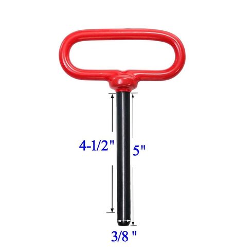 دبوس وصلة سحب المقطورة 3/8 بمقبض أحمر ومشبك، دبوس Clevis 3/8x5 للسحب مع ATV أو UTV أو جرار العشب، فولاذ مقوى، مطلي بمسحوق يمنع الصدأ in Kuwait