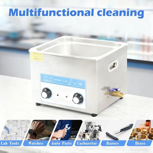 15L Ultrasonic Cleaner with Timer & Heater, Professional Ultrasonic Parts Cleaner, Knob Control Ultrasonic Cleaning Machine for Glasses Watch Jewelry Denture Dental Irrigator Parts Tools Circuit Board in Kuwait
