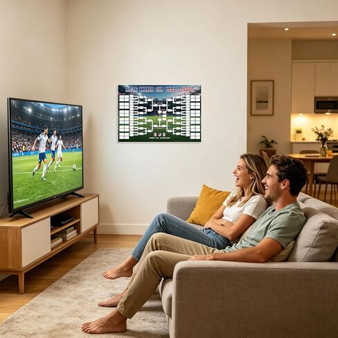 ملصق جدول كرة القدم لكأس العالم 2026 من DLPL، مقاس 23.6×16.5 بوصة مع قلم مسح جاف أسود، بضائع كأس العالم 2026 لمحبي كرة القدم وديكور الحفلات in Kuwait