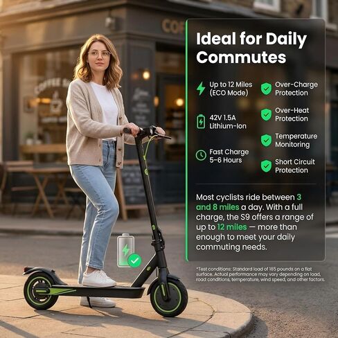 سكوتر كهربائي Isinwheel S9 للبالغين، محرك 350 وات يصل إلى 19 ميلاً في الساعة ونطاق 12 ميلًا، إطارات هوائية 8.5 بوصة، سكوتر إلكتروني خفيف الوزن وقابل للطي، 220 رطل، تحميل EABS Smart App Control، سكوتر التنقل in Kuwait