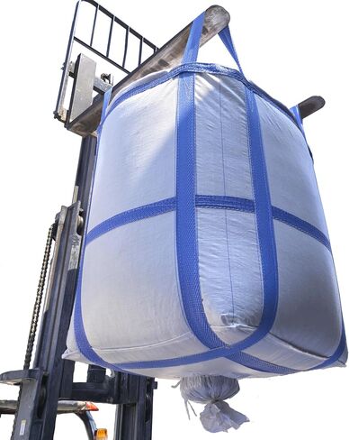 8Pack FIBC Bulk Bag,2 Ton Bag, 35.4" L x 35.4" W x 43.3" H,4400lbs SWL Safty Factor 3:1,Woven Polypropylene Bags,Duffle Top #-Shaped Spout Bottom in Saudi Arabia